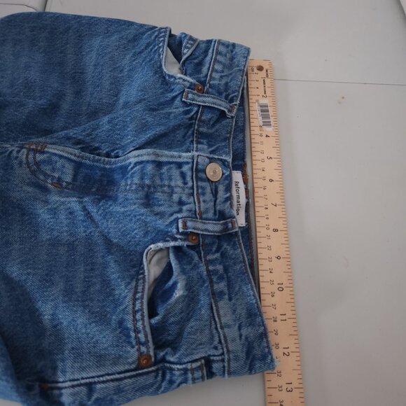 Reformation Cynthia High Rise Straight Jeans Womens 24 Blue Denim Button Fly - Picture 4 of 16